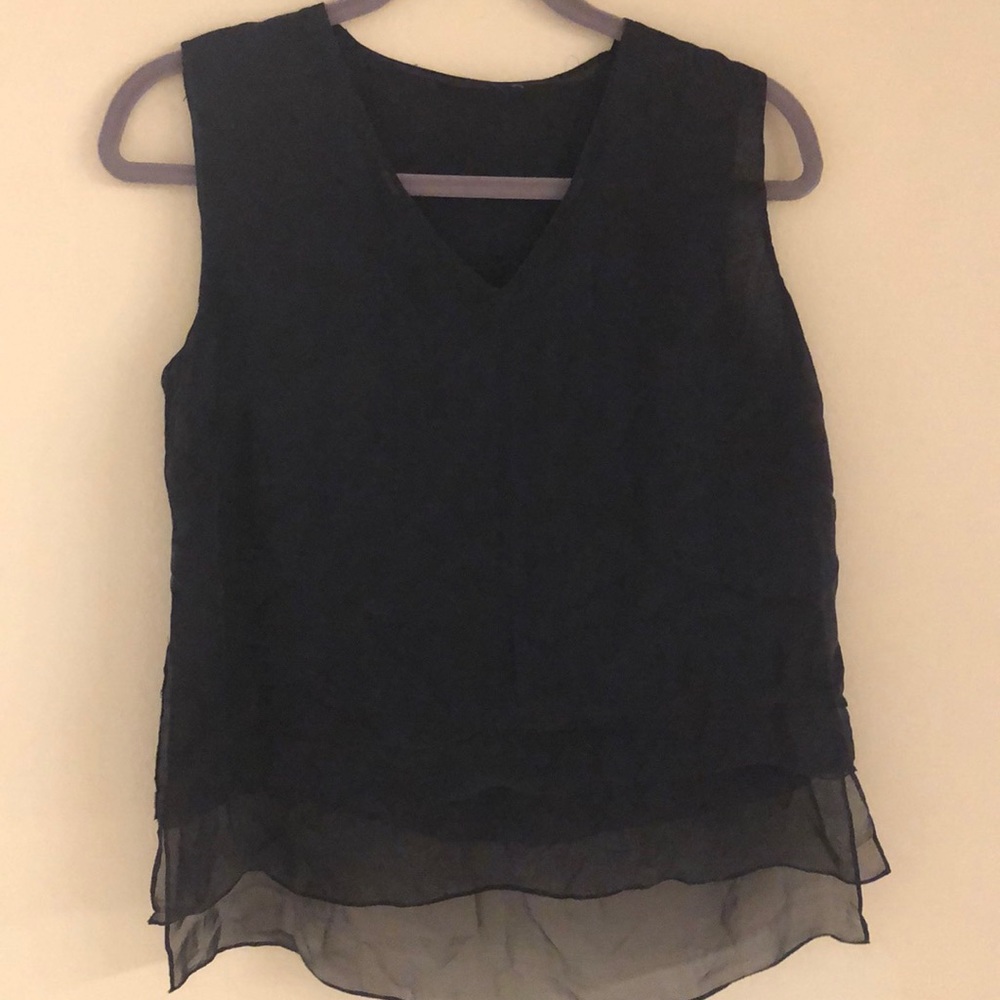 Elie tahari sheer layered tank top